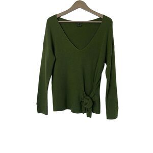 Massimo Dutti Wool Nylon Blend Pullover Green Tie Sweater Women's Size Large